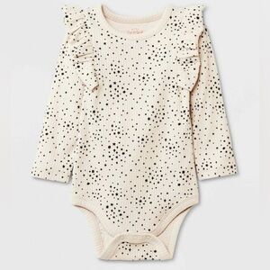 Cat & Jack Baby Girls’ Ruffle Body Suit • Size 0-3M • Cream